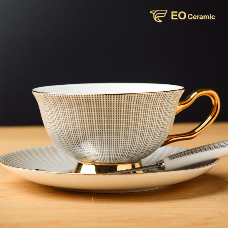 Ceramic Coffee Cup with Saucer