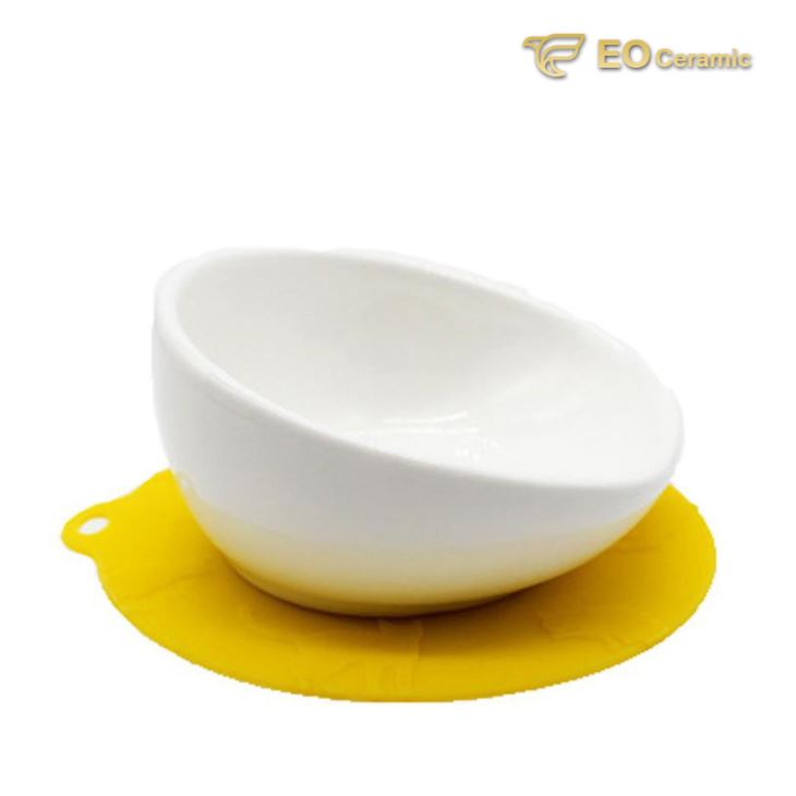 Ergonomic Ceramic Cat Bowl