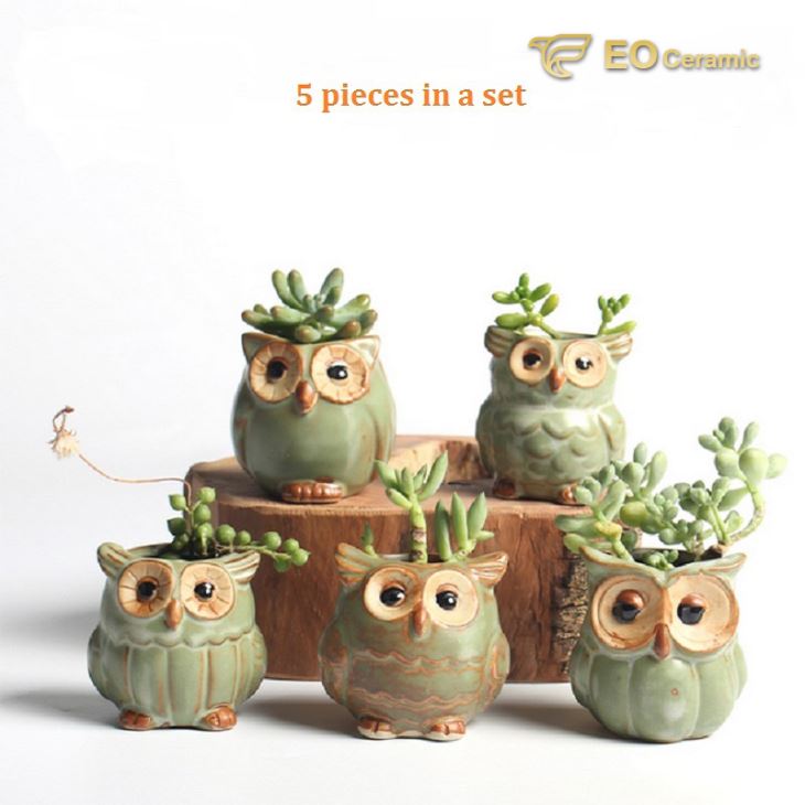 Owl-shape Ceramic Flower Pot