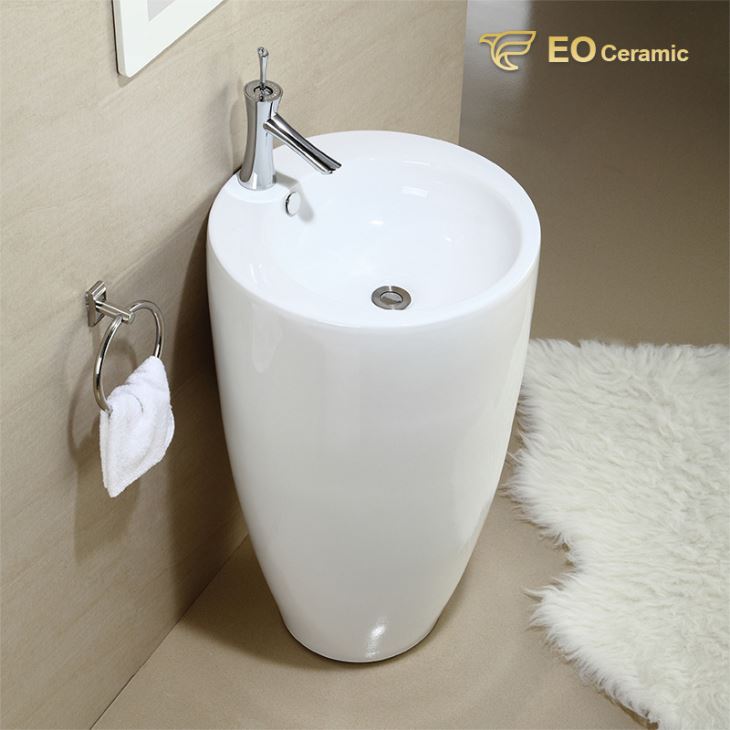 Round Ceramic Pedestal Basin