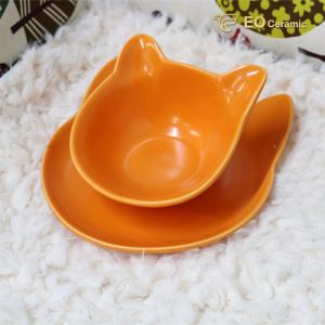 Cat Shape Ceramic Cat Bowl