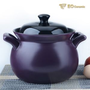 Ceramic Cooking Pot with Lid and Double Handle