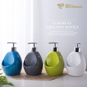 Ceramic Lotion Dispenser with Soap Dish