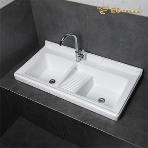 Double Bowl Ceramic Kitchen Sink