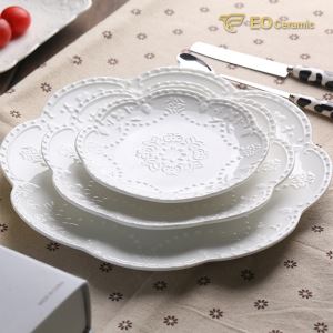 Flower Shape Ceramic Dinner Plate