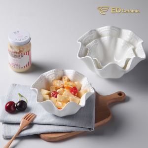 Flower Shape Ceramic Fruit Bowl