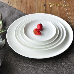 White Round Ceramic Dinner Plate