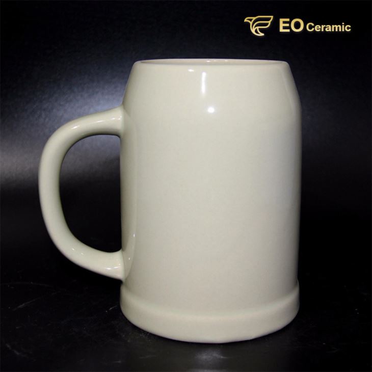 White Customized Ceramic Beer Mug