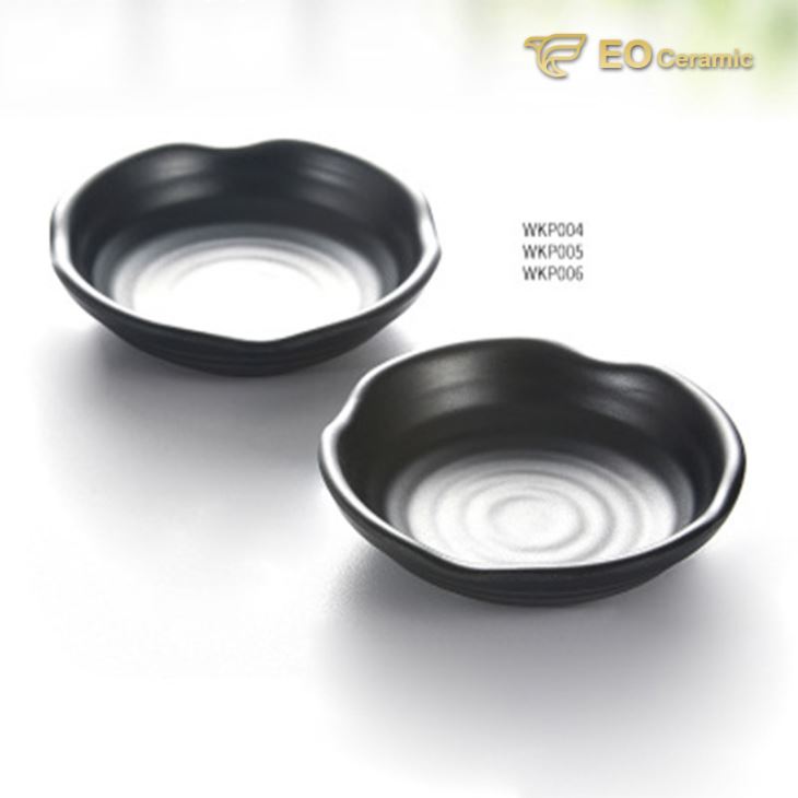 Black Matte Mustard Small Imitation Porcelain Dish