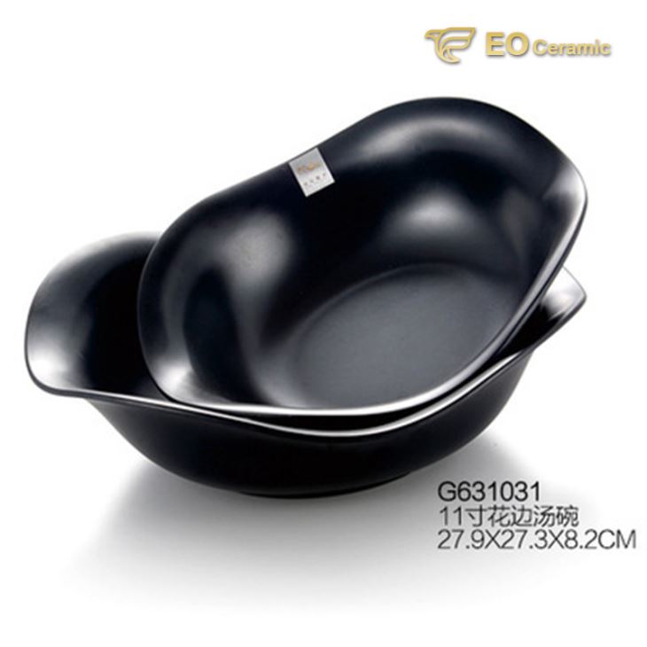 Black Shaped Square Imitation Porcelain Tray