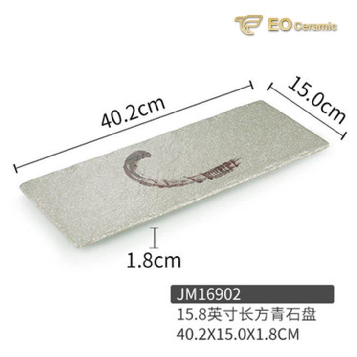 Bluestone Marble Pattern Imitation Porcelain Plate