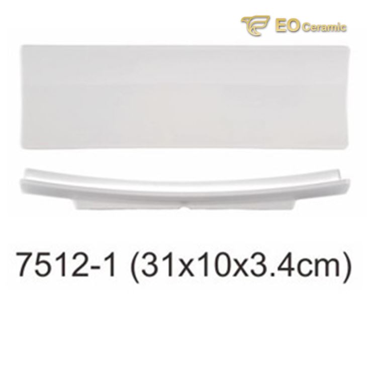 Hotel Buffet White Rectangle Imitation Porcelain Tray