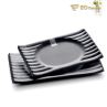 Black Frosted Rectangular Cake Imitation Porcelain Plate
