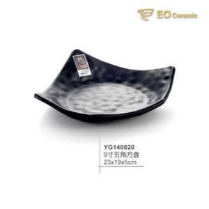 Black KTV Buffet Imitation Porcelain Dish