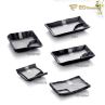 Black Matte Imitation Porcelain Rectangular Two Dishes