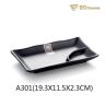 Black Matte Imitation Porcelain Rectangular Two Dishes