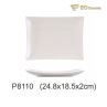 Four-sided Stripes Imitation Porcelain Plate For Sashimi