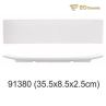 Hotel Buffet White Rectangle Imitation Porcelain Tray