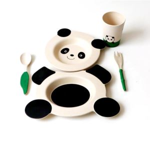 Panda Eco Bamboo Fiber Kids Dinner Set