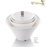 White Imitation Porcelain Spiked Bottom Salad Bowl