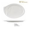 White Rectangular Ears Imitation Porcelain Tray