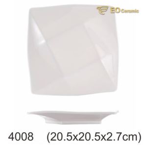 White Square Nine Grid Porcelain Dish