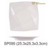 White Square Nine Grid Porcelain Dish