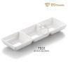 White Three Grid Imitation Porcelain Dish