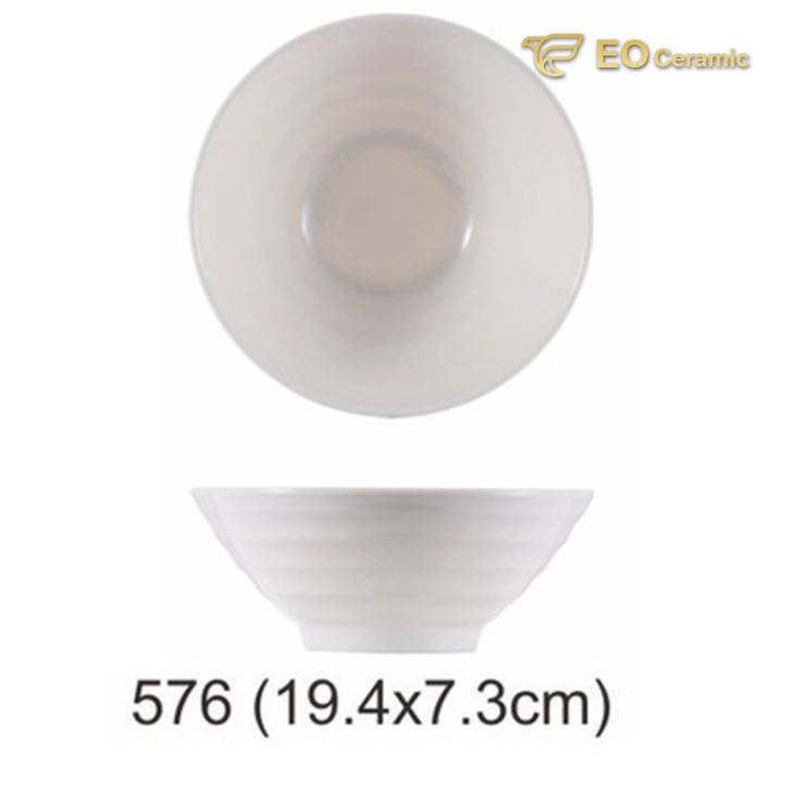 White Pointed Bottom Imitation Porcelain Bowl